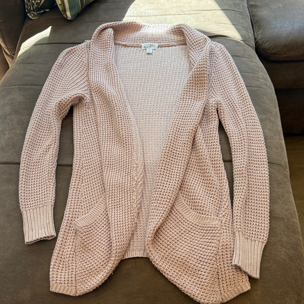 Market & Spruce Blush Open-Front Cardigan